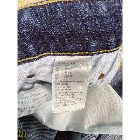 AE American Eagle Jeans Next Level Flex Slim Distressed 32 x 34 (33 inseam) C095 - Picture 11 of 16